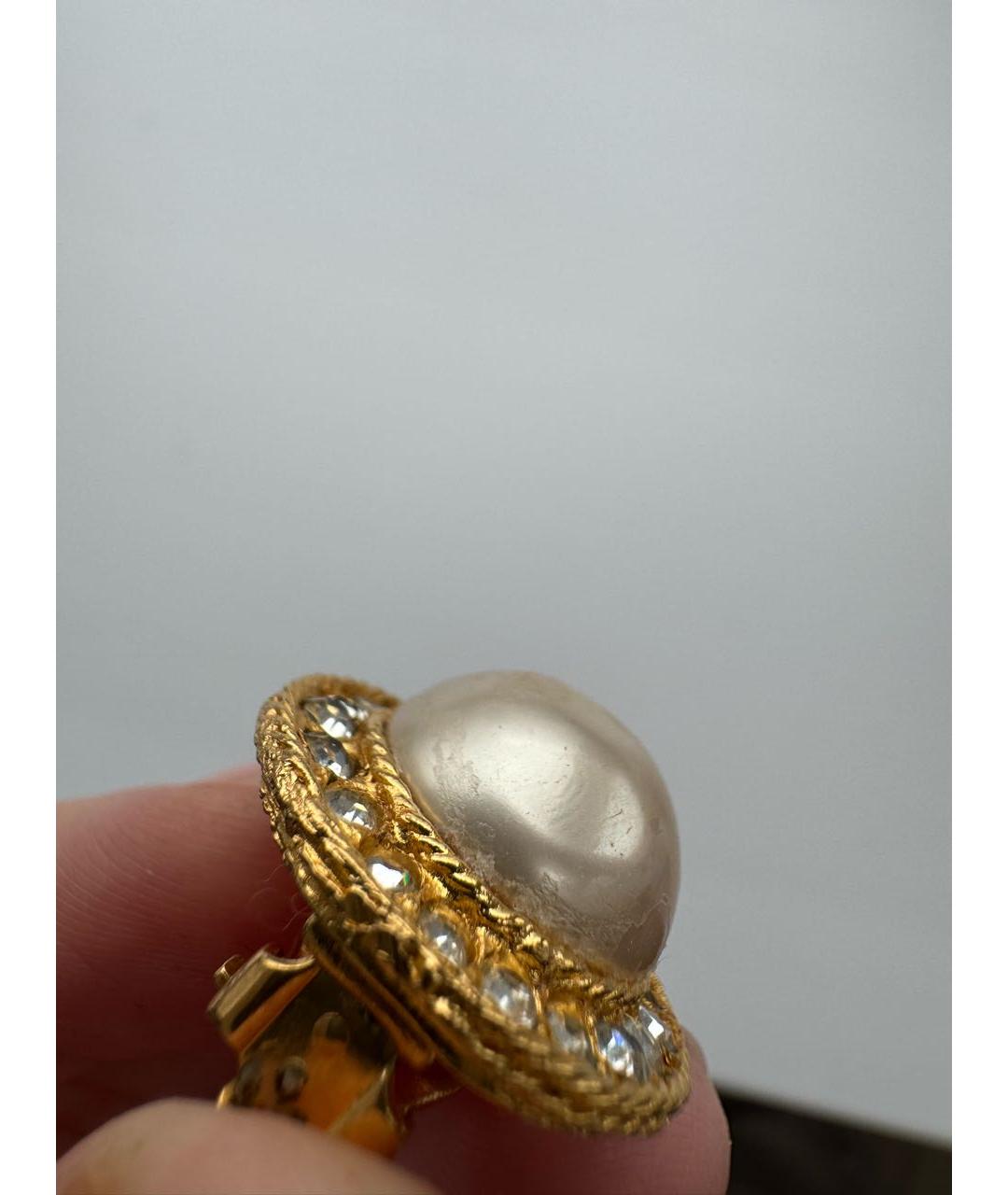 CHANEL Золотые металлические клипсы, фото 7