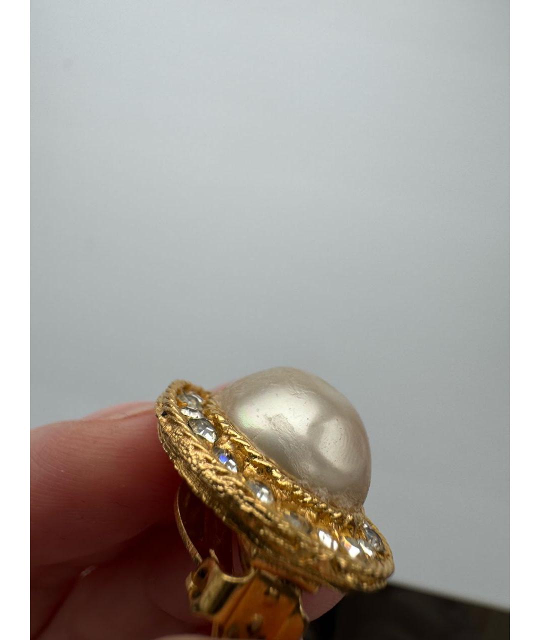 CHANEL Золотые металлические клипсы, фото 6