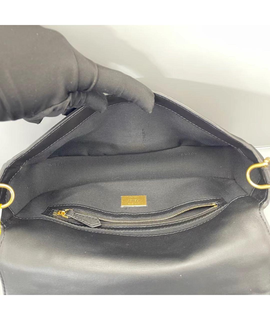 FENDI Черная кожаная сумка через плечо, фото 6