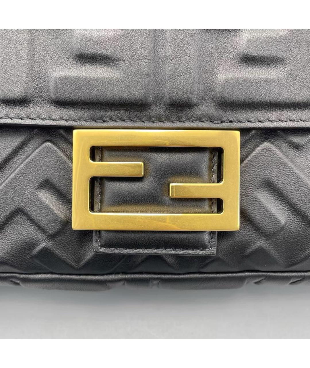 FENDI Черная кожаная сумка через плечо, фото 4