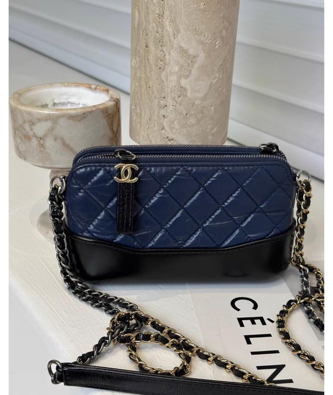 CHANEL Синяя кожаная сумка через плечо, фото 6