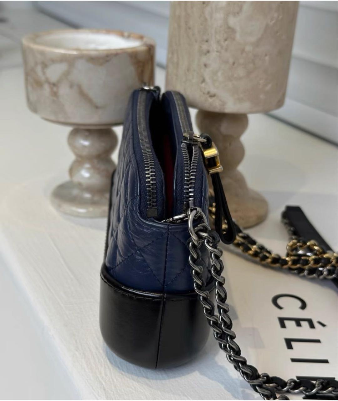 CHANEL Синяя кожаная сумка через плечо, фото 4