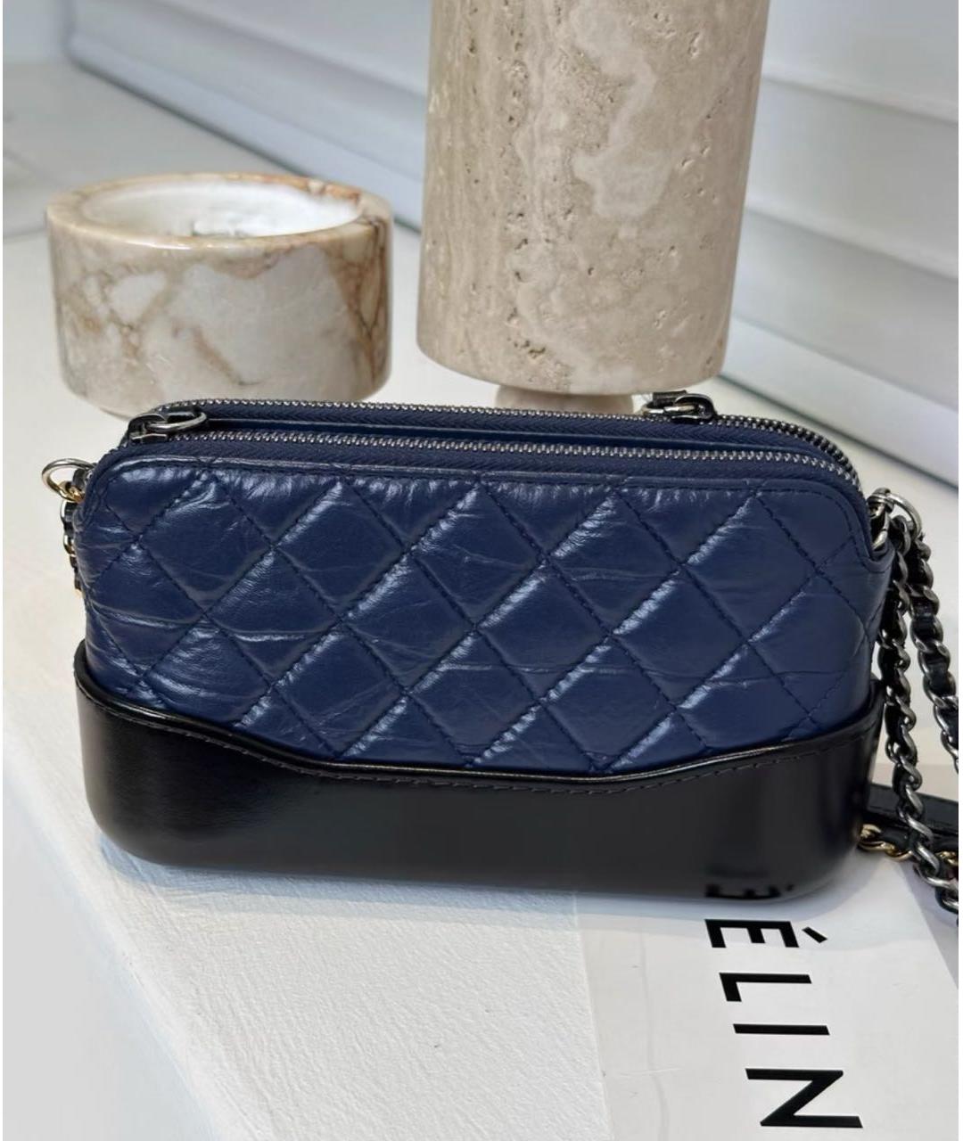 CHANEL Синяя кожаная сумка через плечо, фото 3