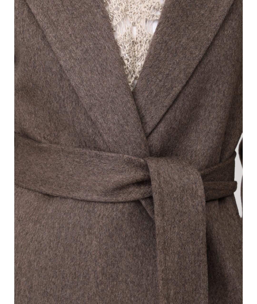 AGNONA Коричневое кашемировое пальто, фото 5