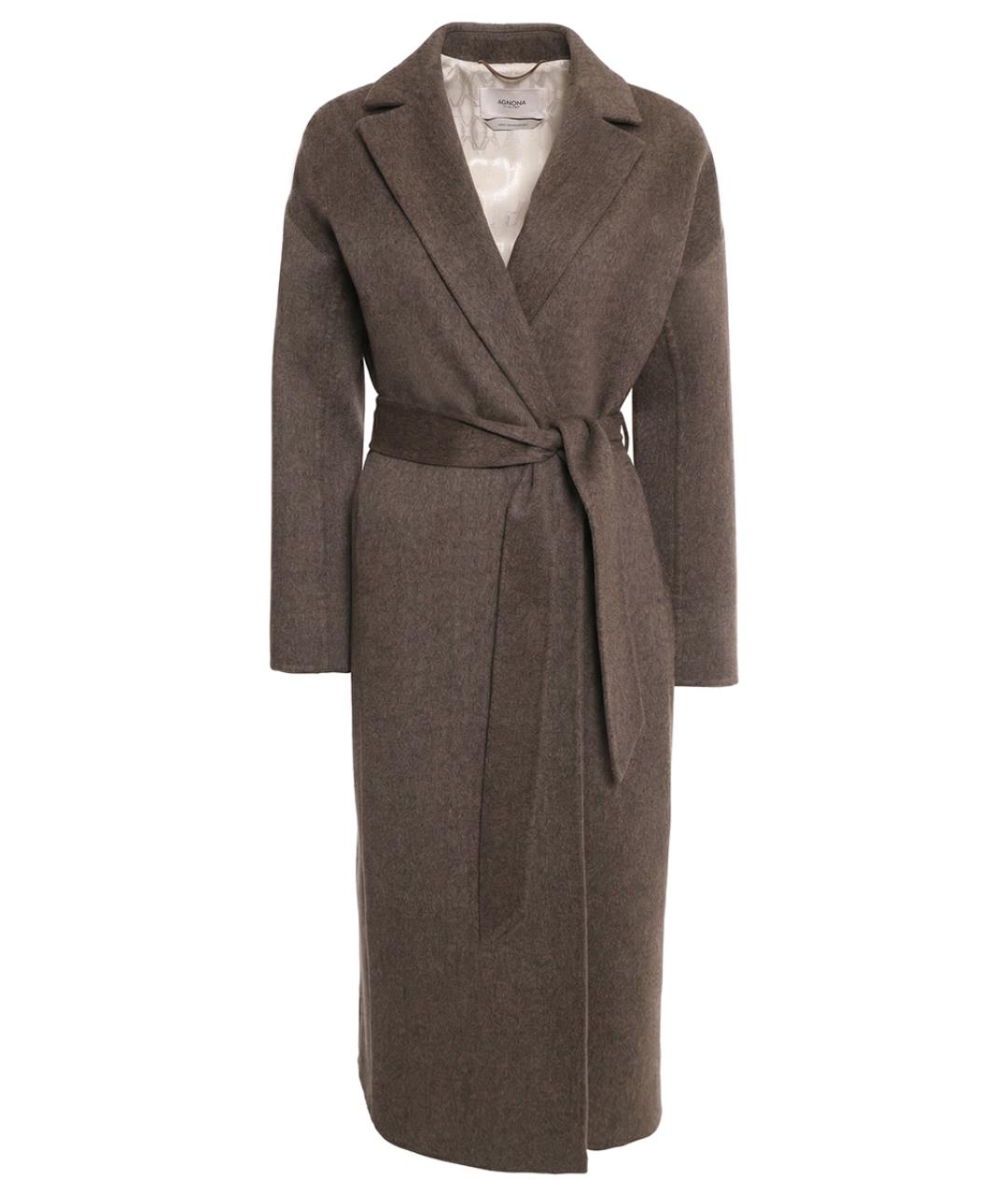 AGNONA Коричневое кашемировое пальто, фото 1