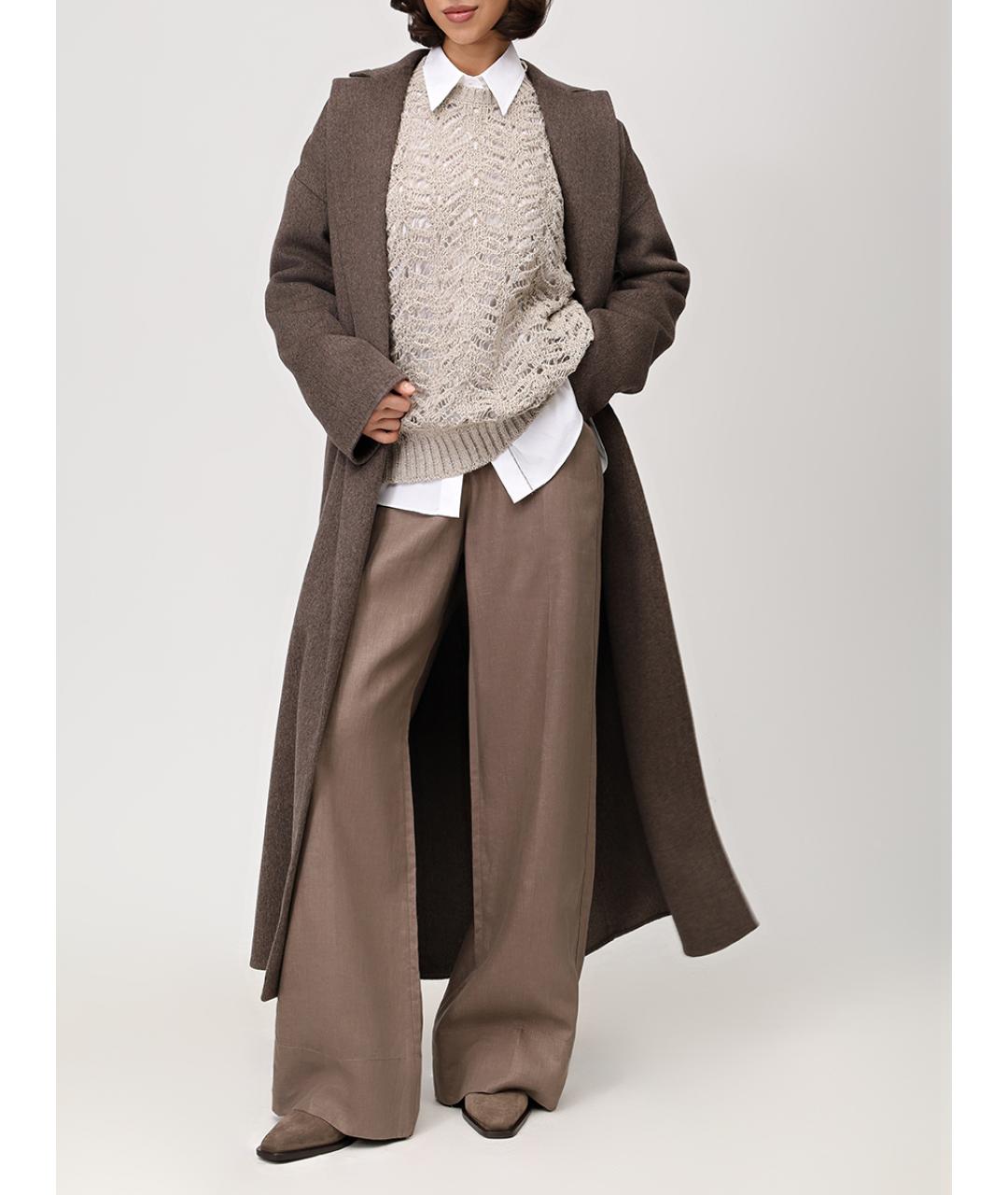 AGNONA Коричневое кашемировое пальто, фото 2