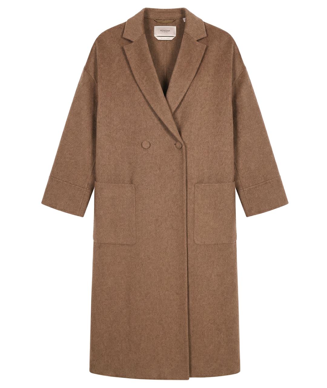 AGNONA Бежевое кашемировое пальто, фото 1
