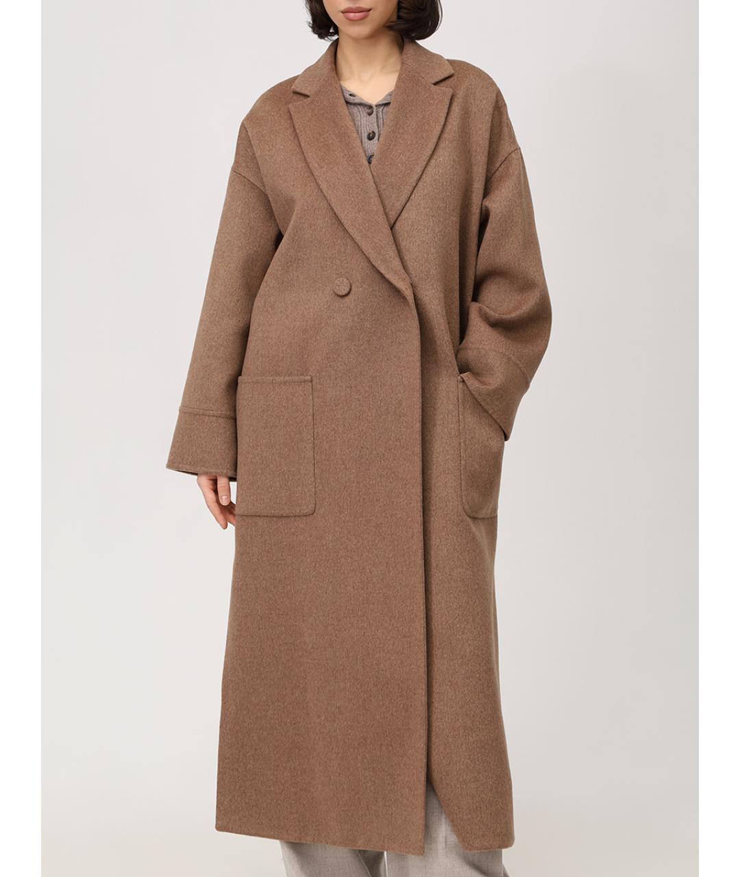 AGNONA Бежевое кашемировое пальто, фото 4