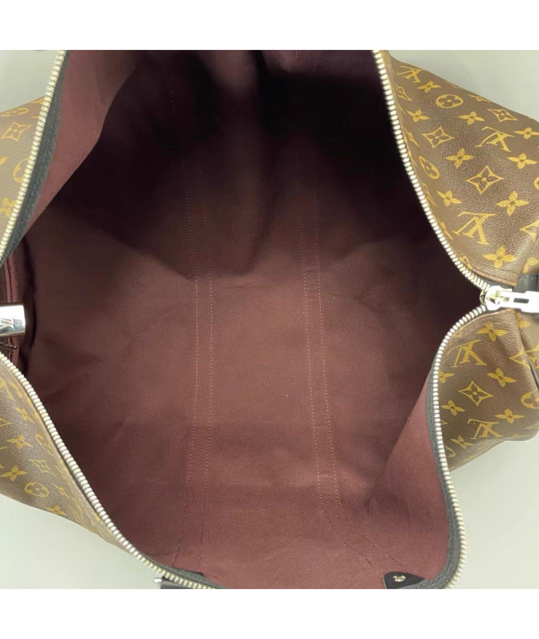 LOUIS VUITTON Коричневая кожаная дорожная/спортивная сумка, фото 7