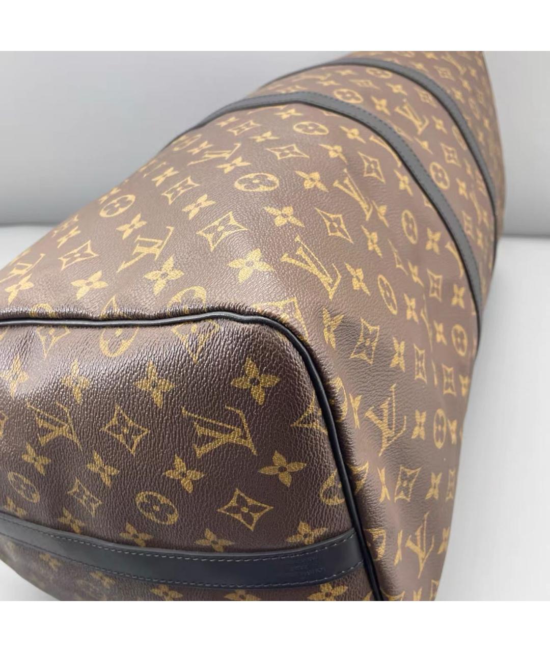 LOUIS VUITTON Коричневая кожаная дорожная/спортивная сумка, фото 5