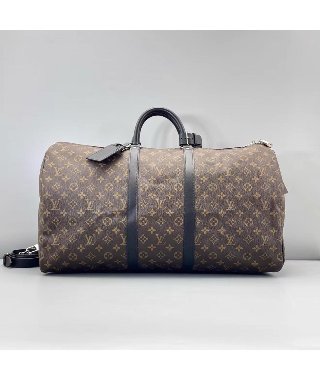 LOUIS VUITTON Коричневая кожаная дорожная/спортивная сумка, фото 8