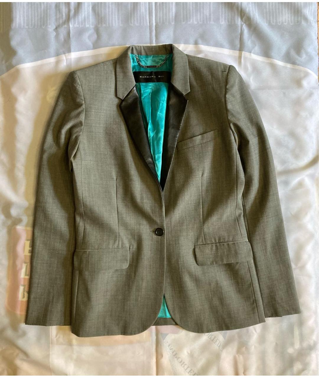 BARBARA BUI Серый шерстяной жакет/пиджак, фото 8