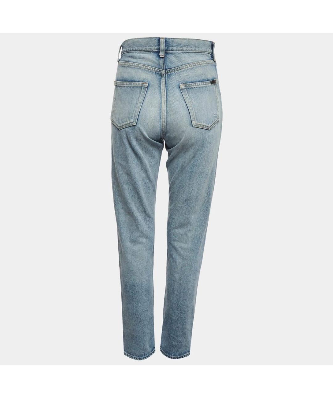 SAINT LAURENT Голубые хлопковые джинсы слим, фото 2