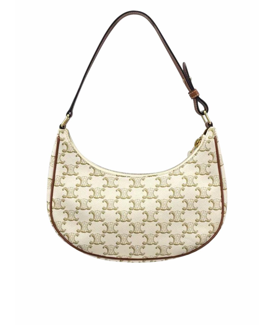 CELINE Бежевая кожаная сумка с короткими ручками, фото 1