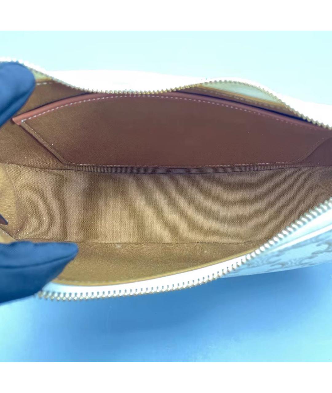 CELINE Бежевая кожаная сумка с короткими ручками, фото 6