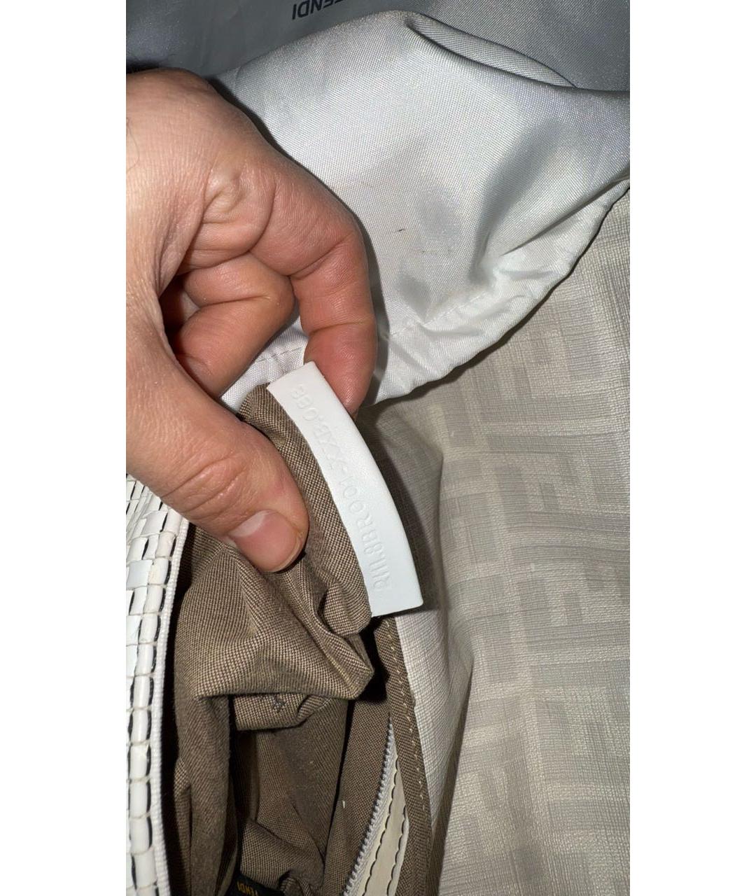 FENDI Белая сумка с короткими ручками из лакированной кожи, фото 7