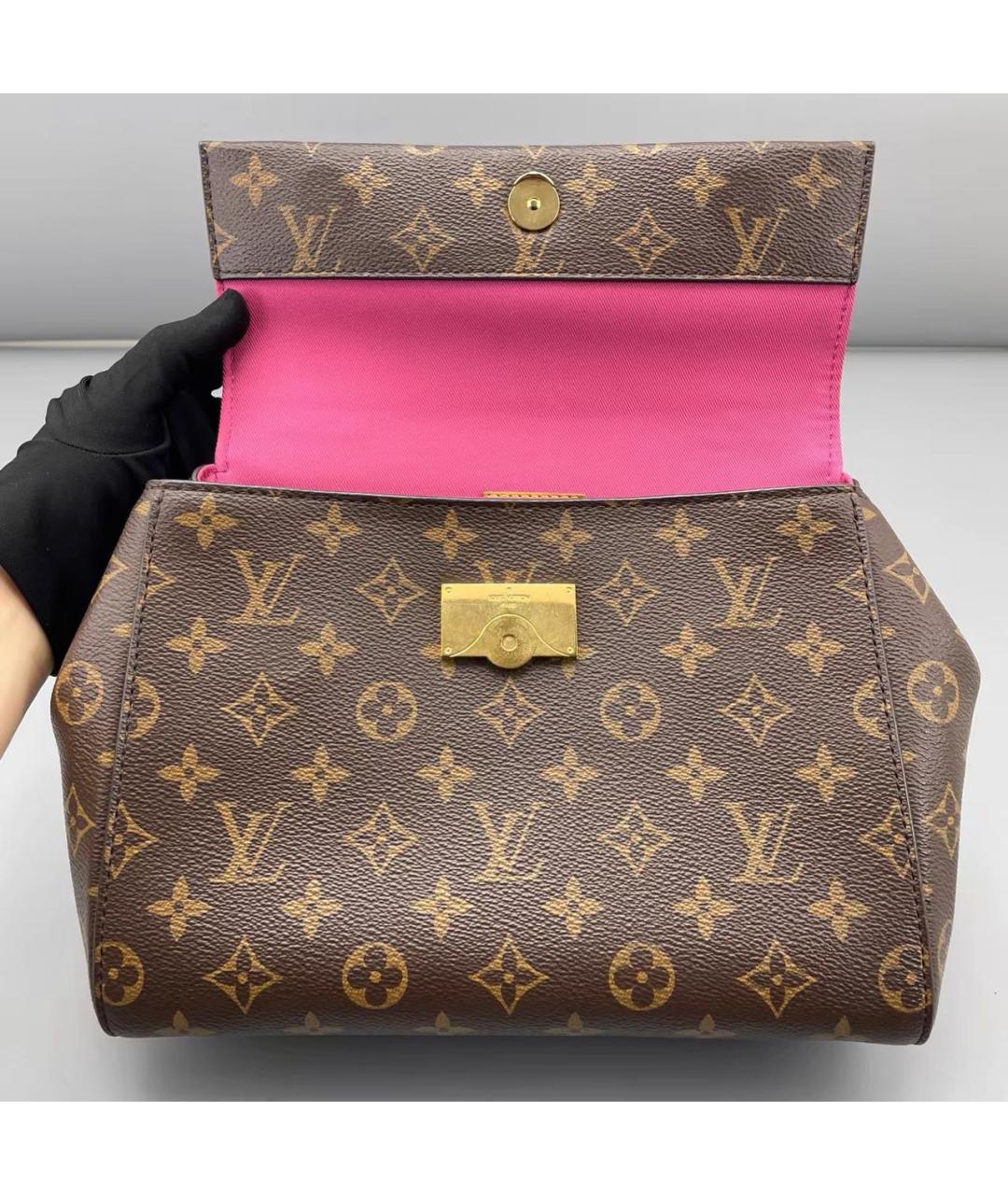 LOUIS VUITTON Коричневая кожаная сумка через плечо, фото 5
