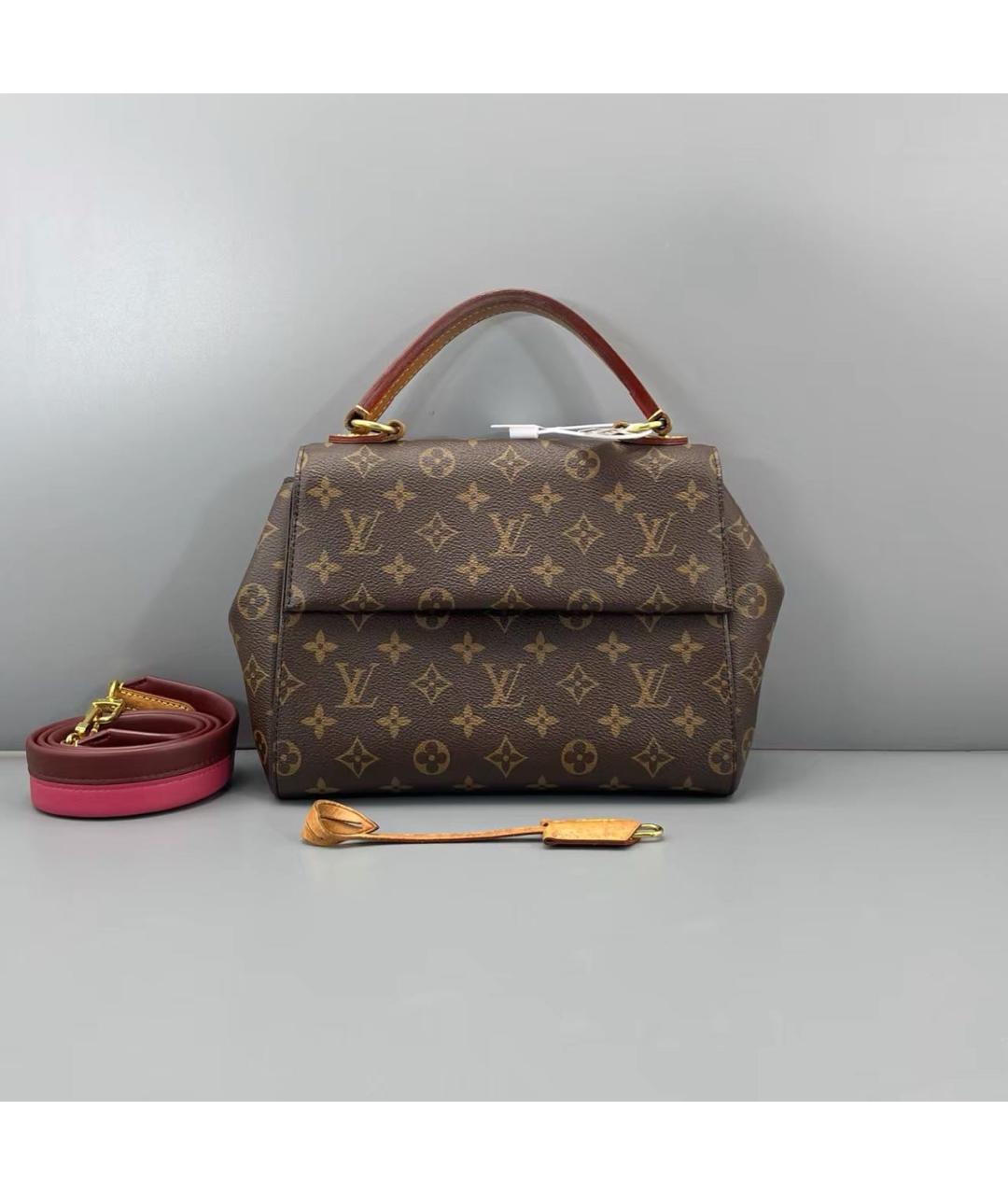 LOUIS VUITTON Коричневая кожаная сумка через плечо, фото 8