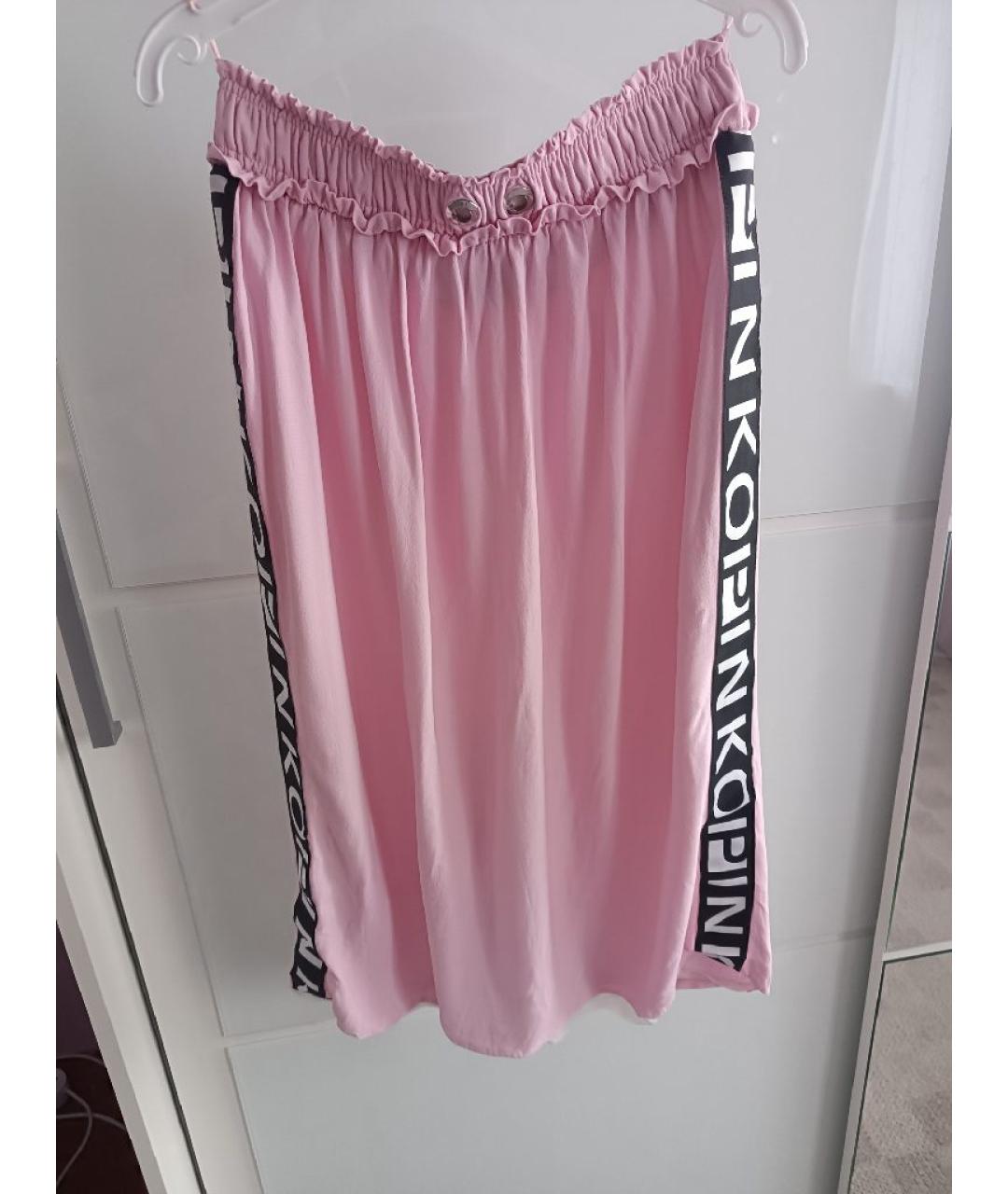 PINKO Розовая вискозная юбка миди, фото 6
