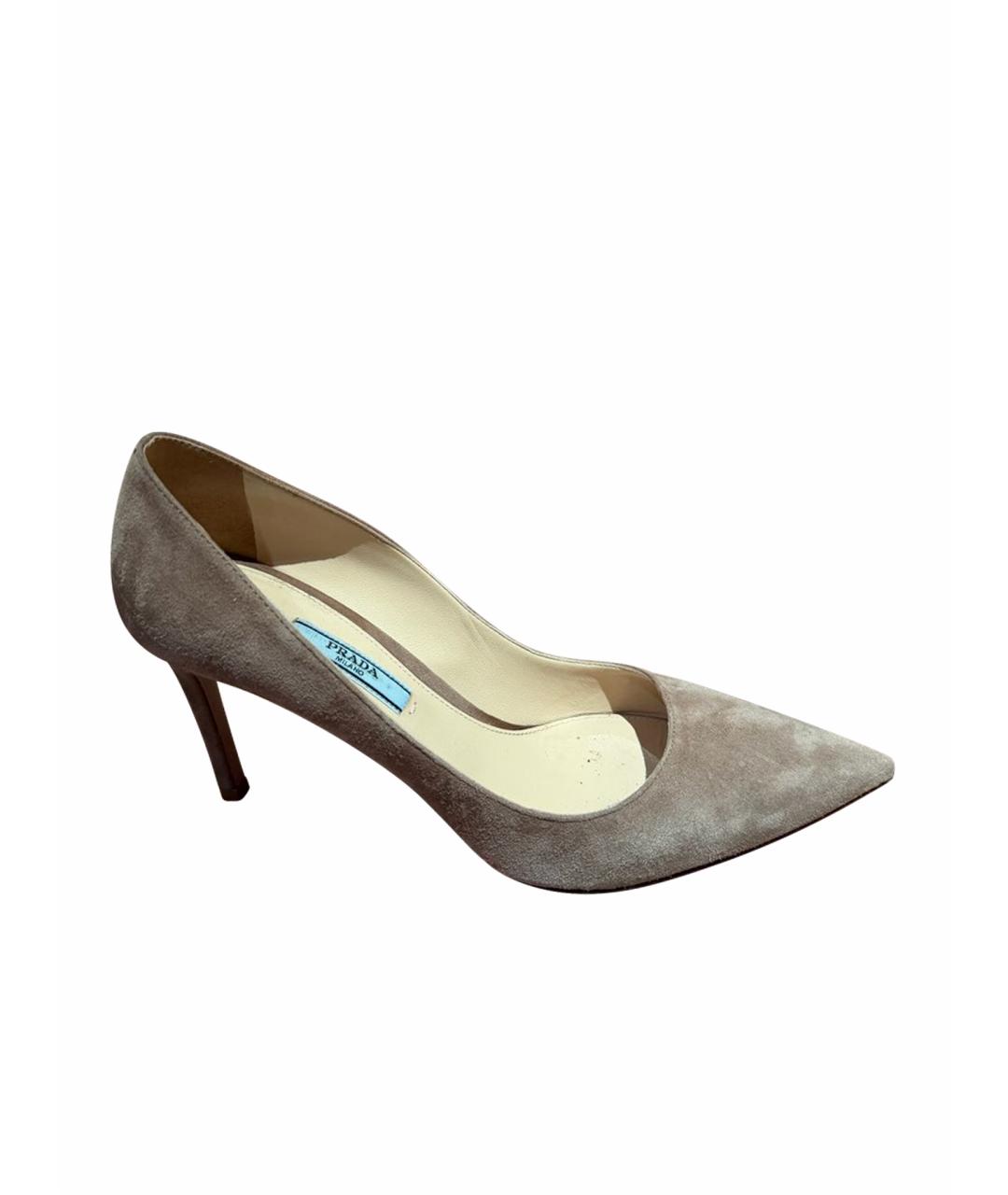 PRADA Бежевые замшевые туфли, фото 1