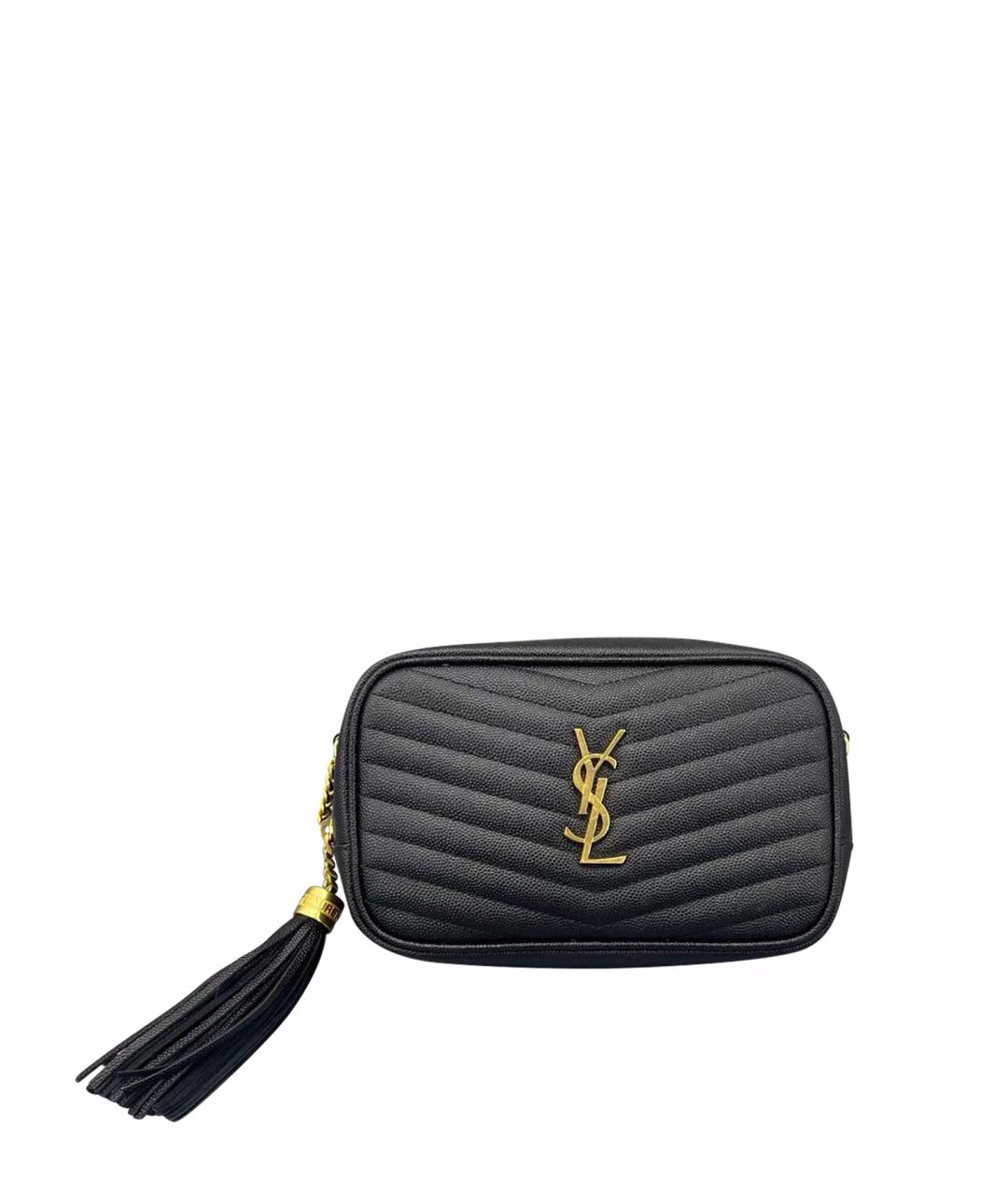 SAINT LAURENT Черная кожаная сумка через плечо, фото 1