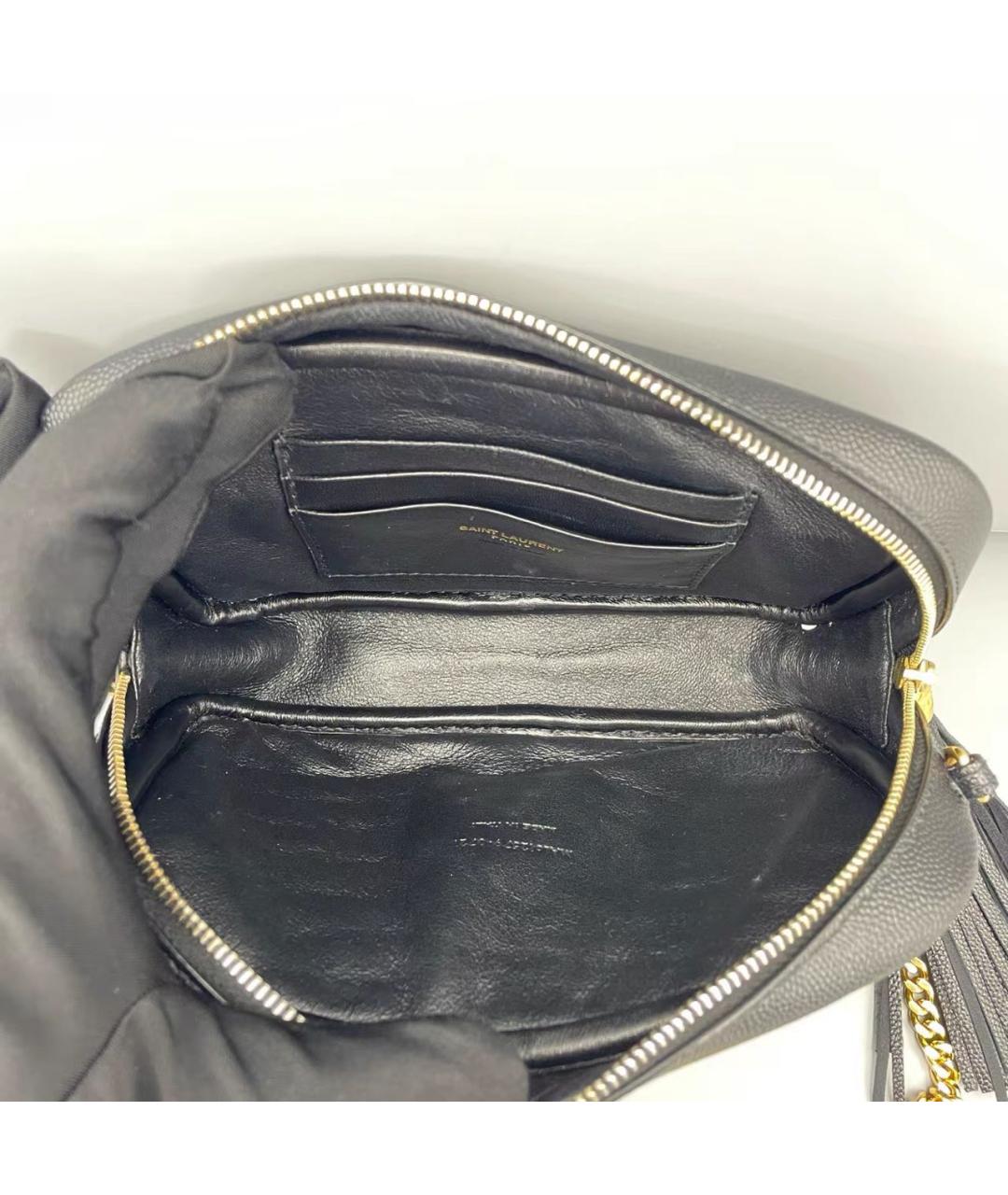 SAINT LAURENT Черная кожаная сумка через плечо, фото 7