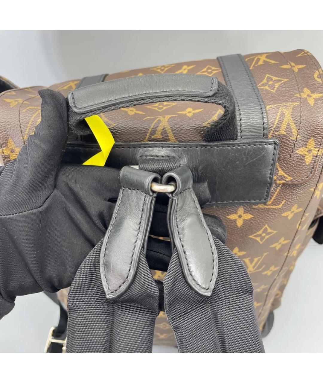 LOUIS VUITTON Коричневый кожаный рюкзак, фото 5