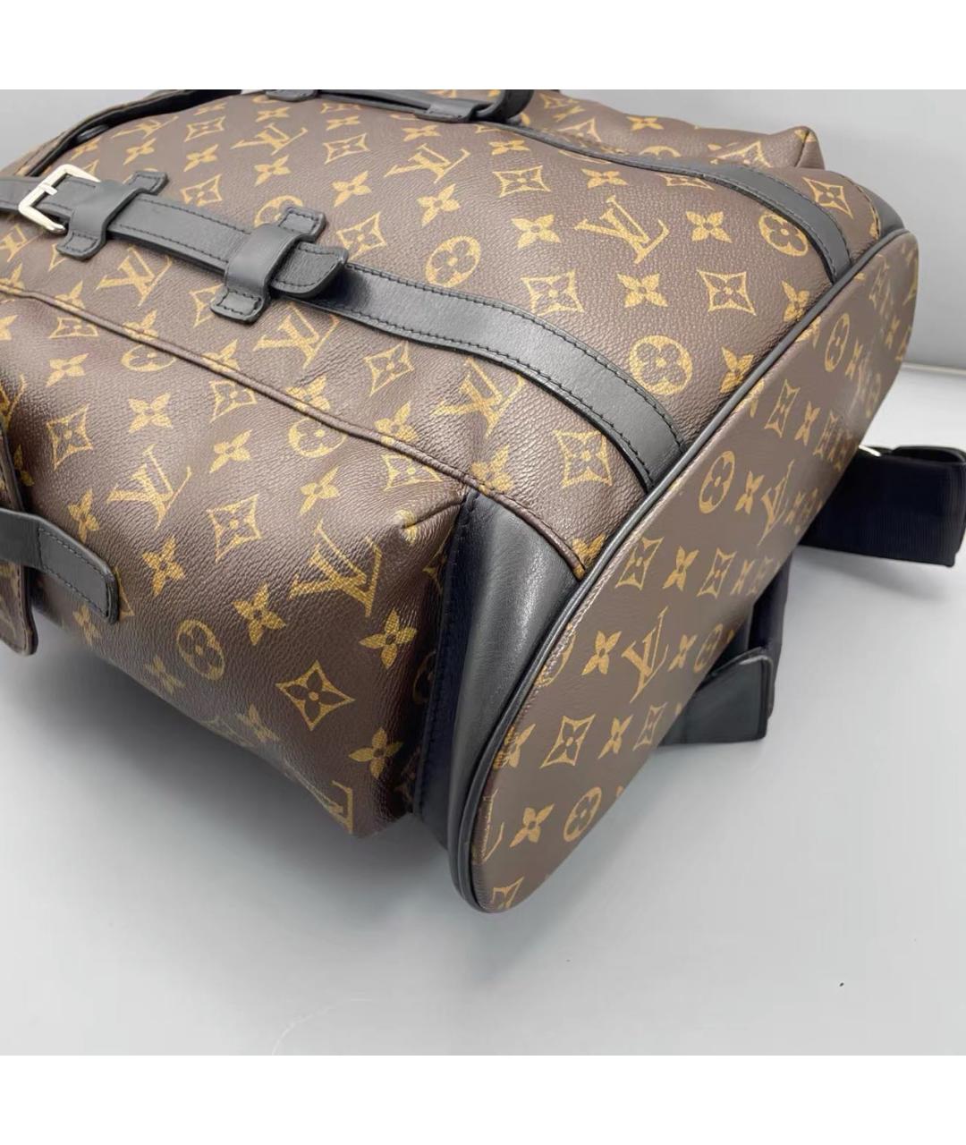 LOUIS VUITTON Коричневый кожаный рюкзак, фото 6