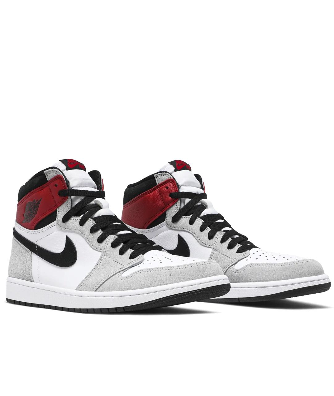 JORDAN Серые кожаные высокие кроссовки / кеды, фото 2