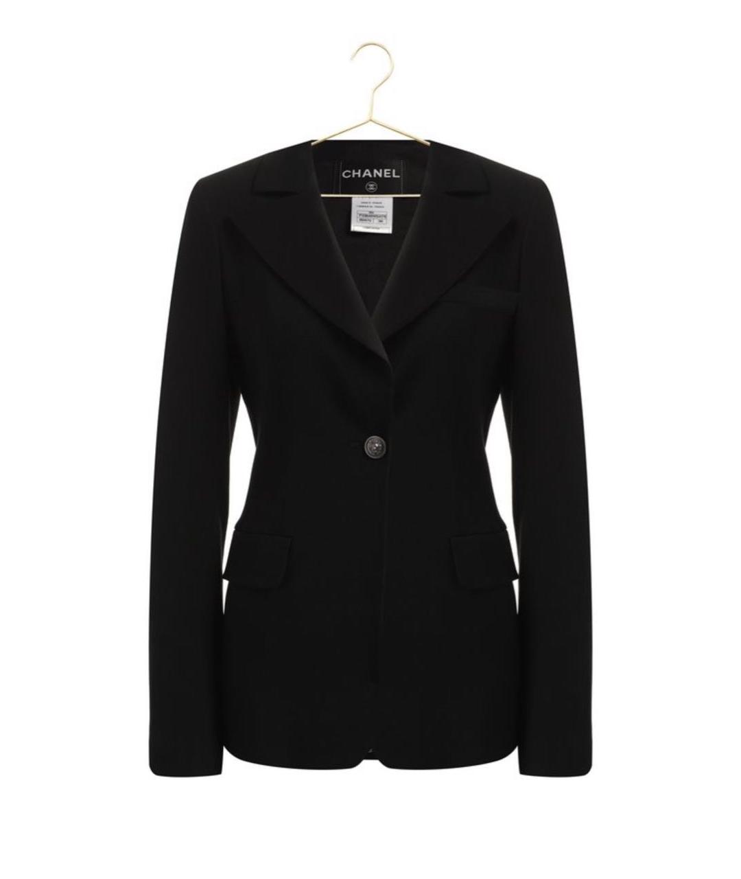 CHANEL Черный шерстяной жакет/пиджак, фото 3