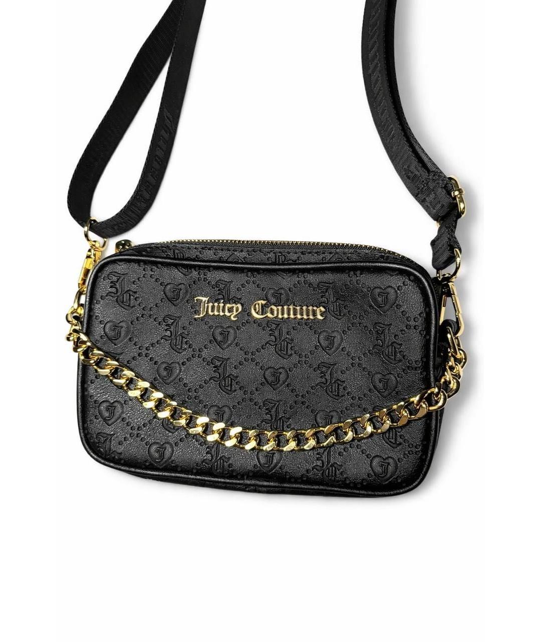 JUICY COUTURE Черная сумка через плечо из искусственной кожи, фото 2