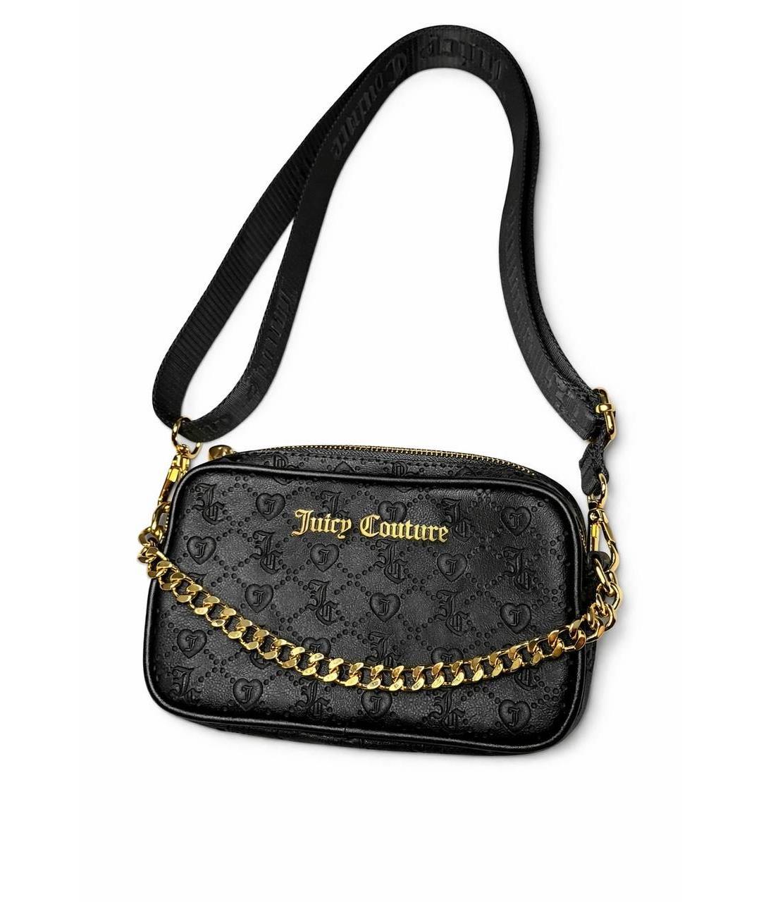 JUICY COUTURE Черная сумка через плечо из искусственной кожи, фото 1