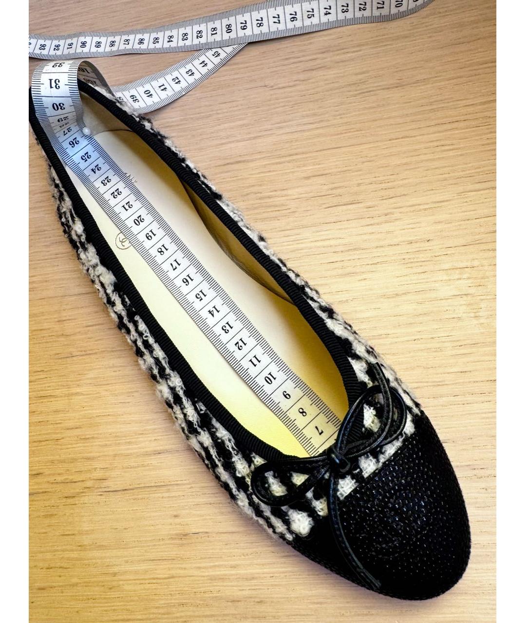 CHANEL Черные текстильные балетки, фото 7