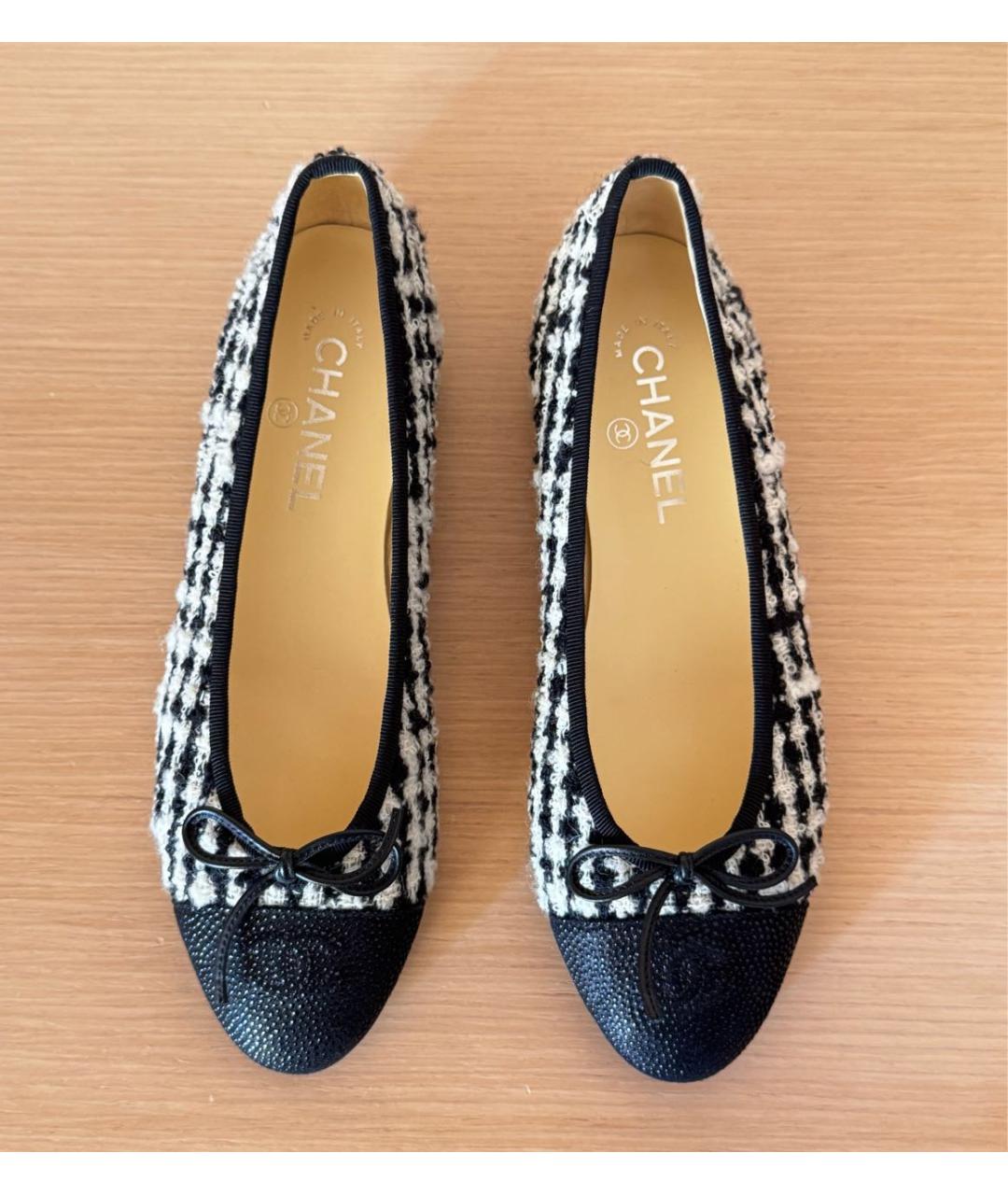 CHANEL Черные текстильные балетки, фото 2