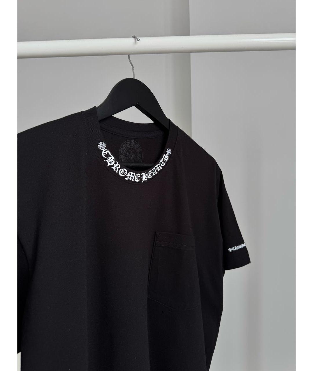 CHROME HEARTS Черная хлопковая футболка, фото 2