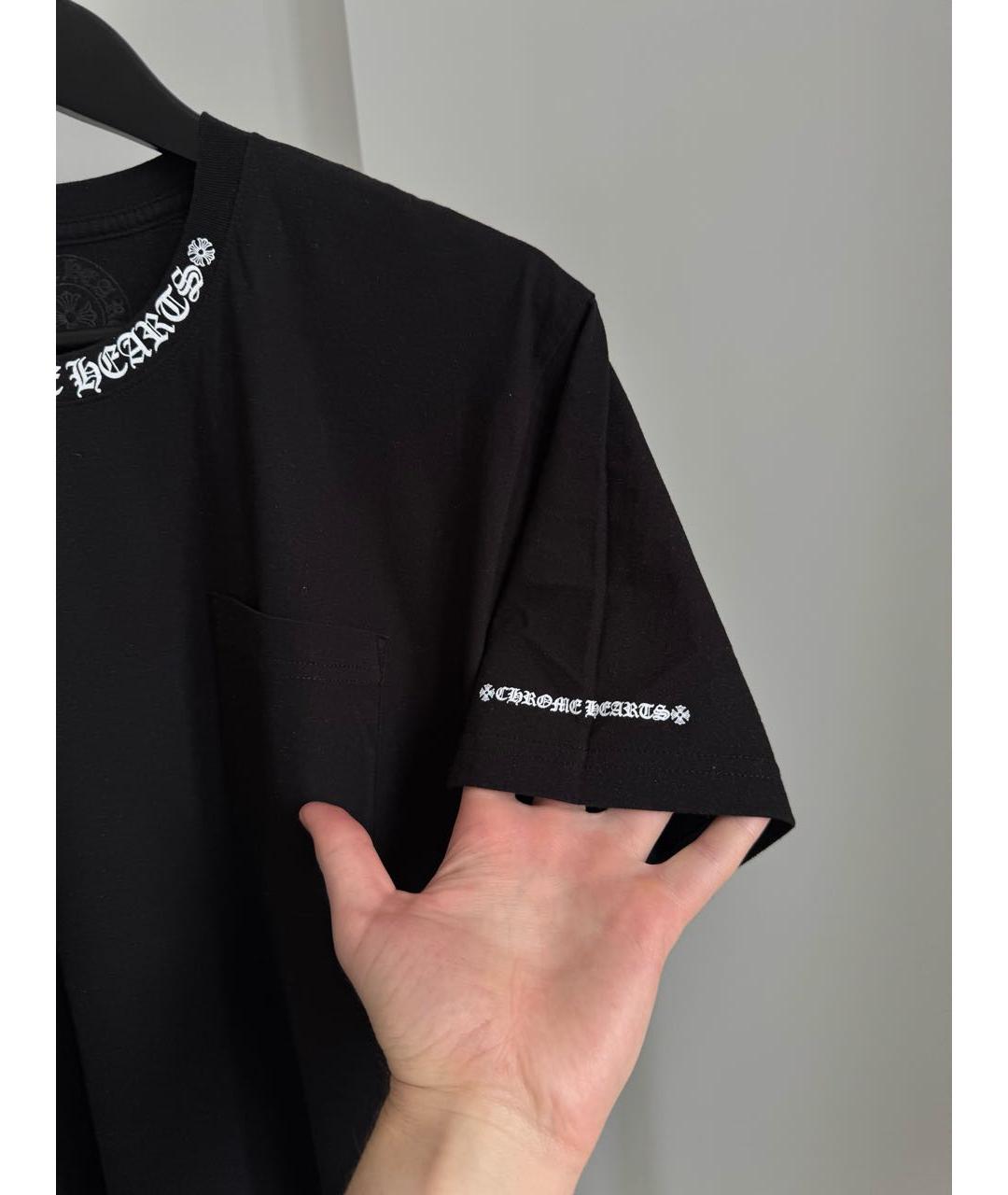 CHROME HEARTS Черная хлопковая футболка, фото 3
