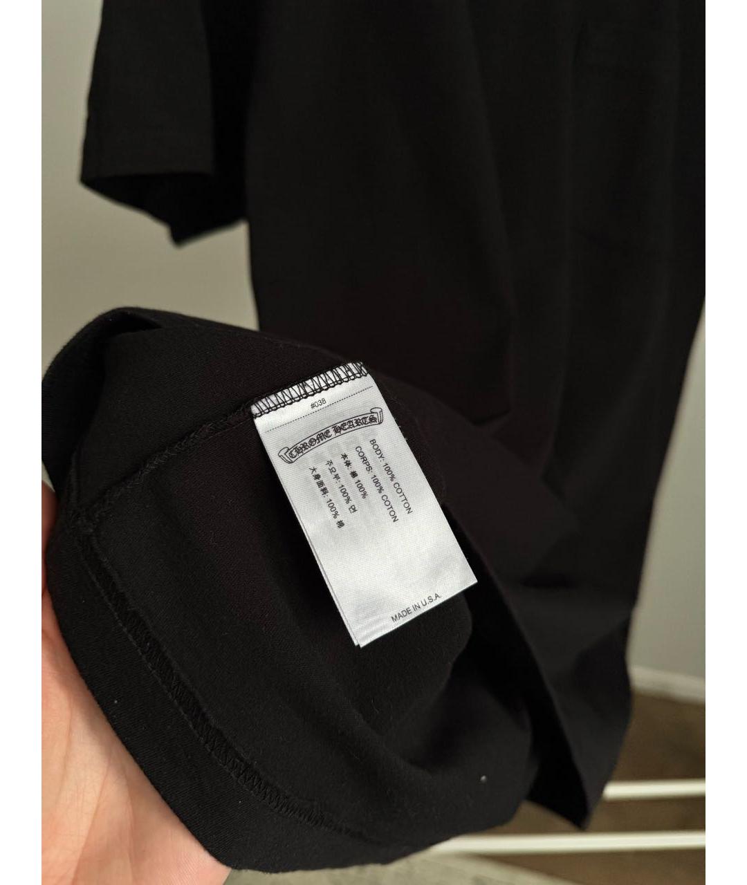 CHROME HEARTS Черная хлопковая футболка, фото 5