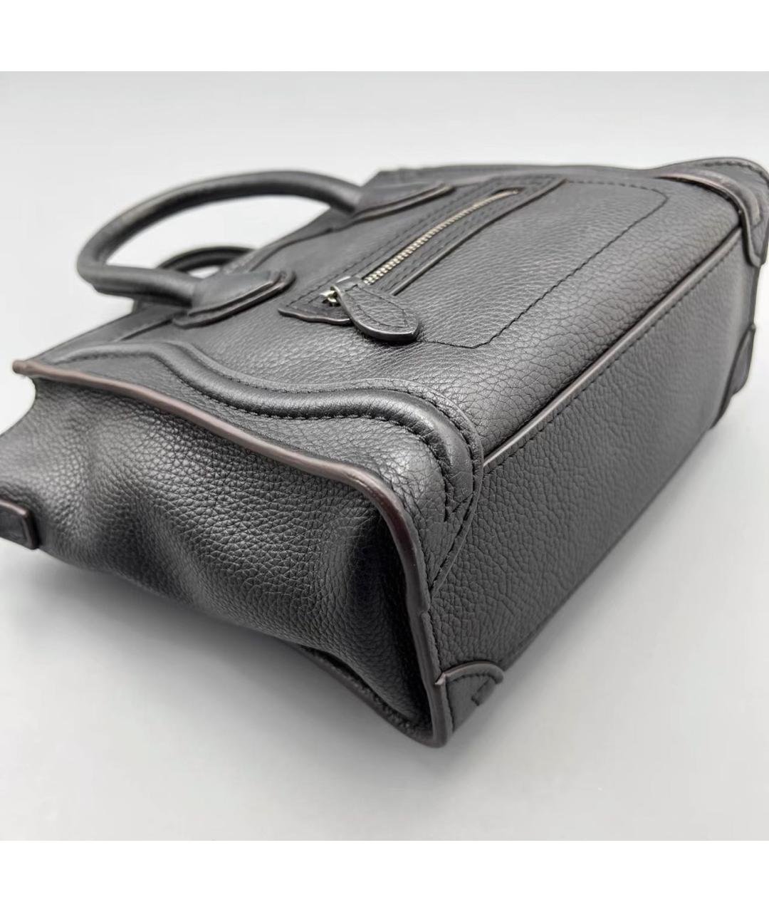 CELINE Черная кожаная сумка с короткими ручками, фото 6