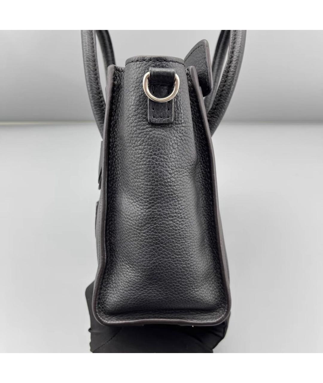 CELINE Черная кожаная сумка с короткими ручками, фото 3