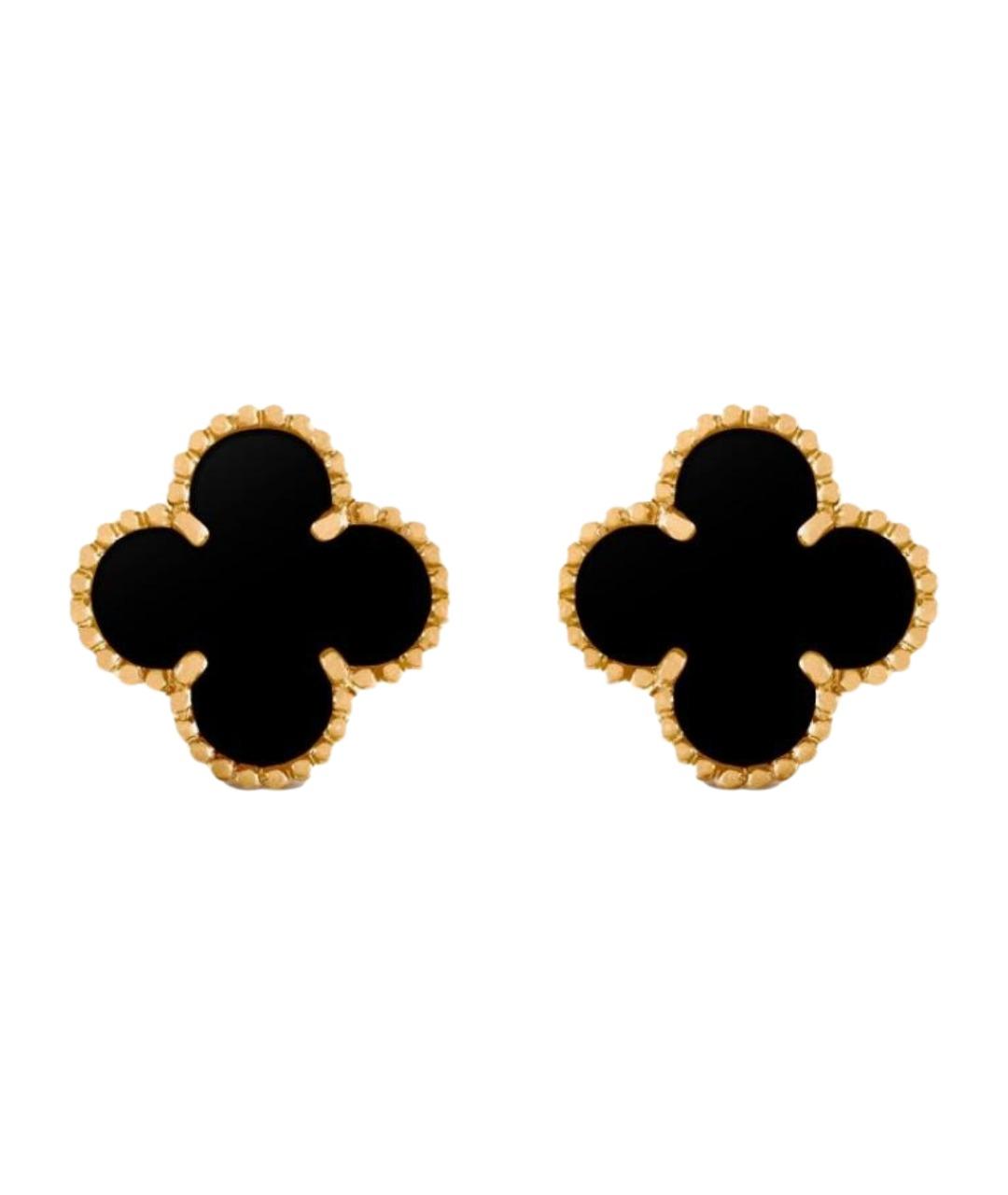 VAN CLEEF & ARPELS Черные серьги из желтого золота, фото 1