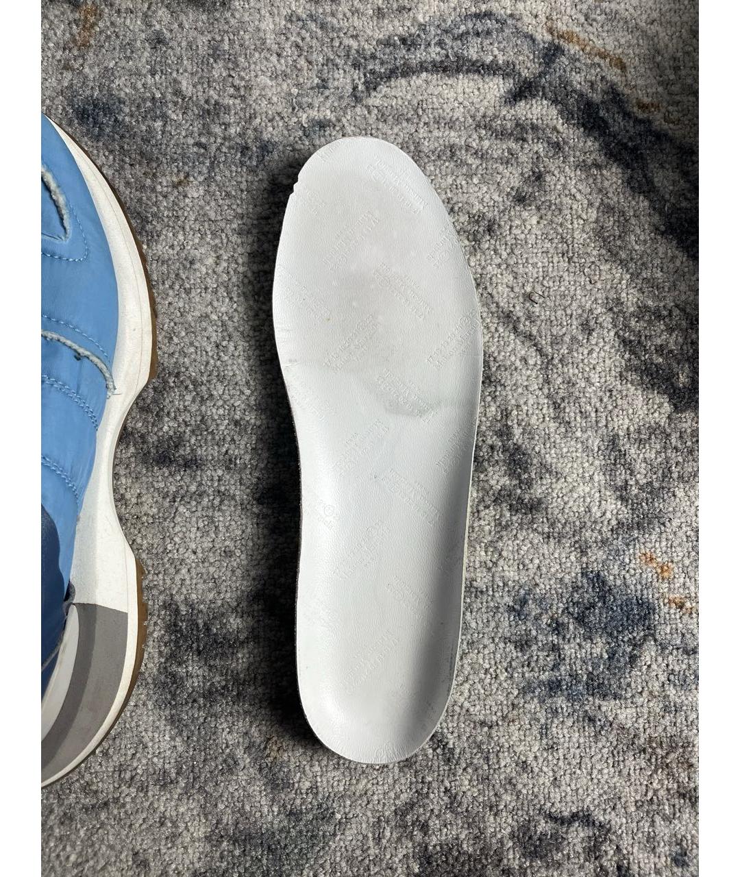MAISON MARGIELA Голубые текстильные низкие кроссовки / кеды, фото 3