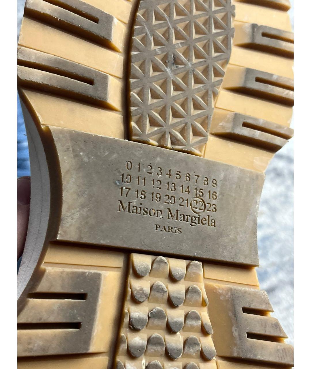 MAISON MARGIELA Голубые текстильные низкие кроссовки / кеды, фото 5