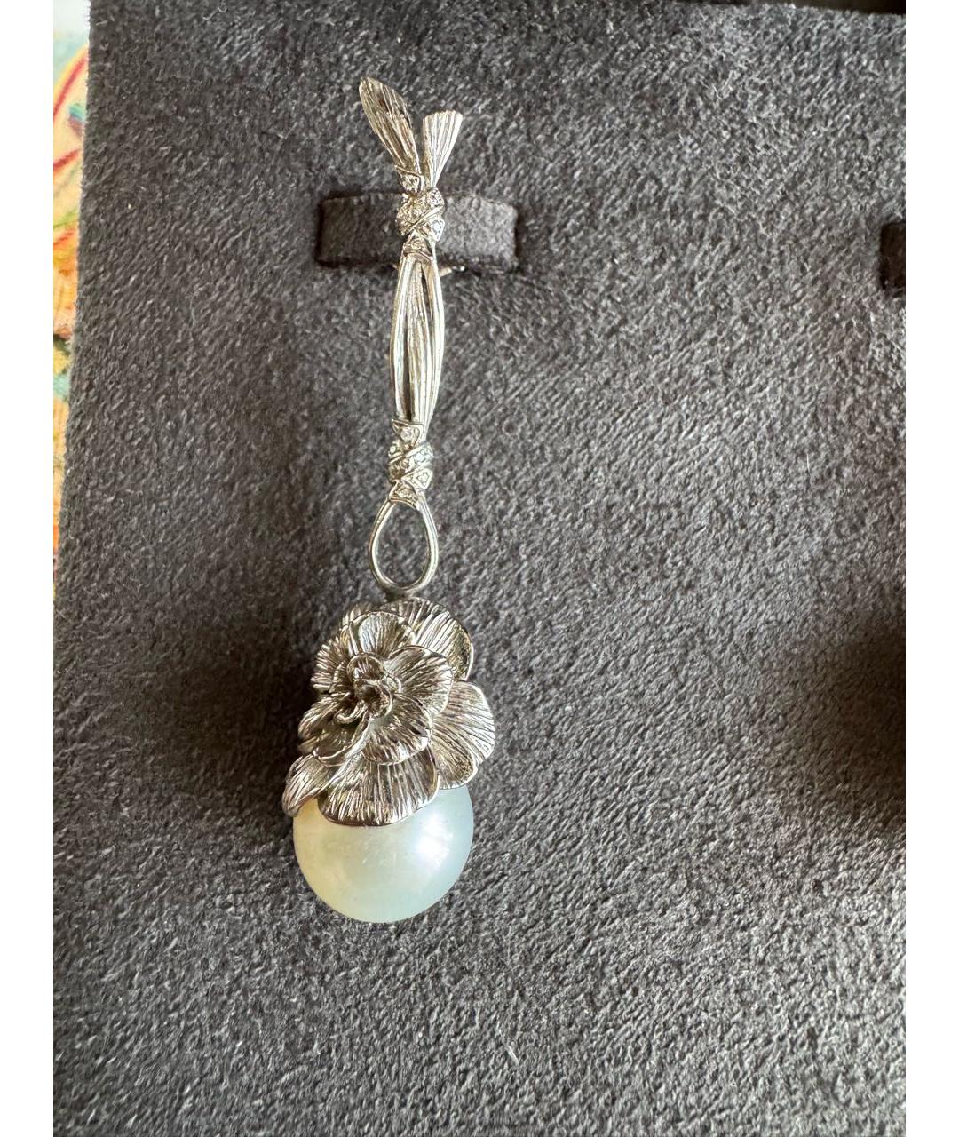 CARRERA Y CARRERA Белые серьги из белого золота, фото 4