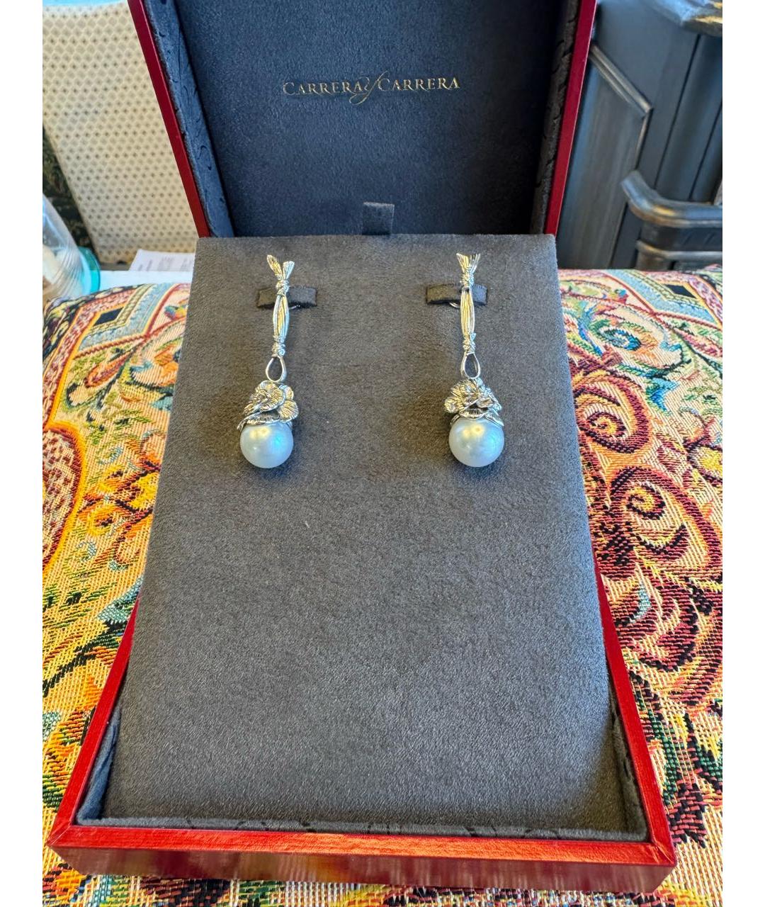 CARRERA Y CARRERA Белые серьги из белого золота, фото 2