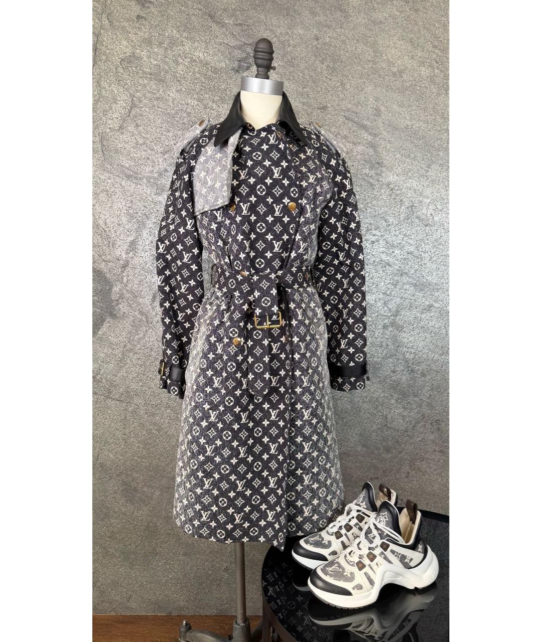 LOUIS VUITTON Антрацитовый деним тренч/плащ, фото 4