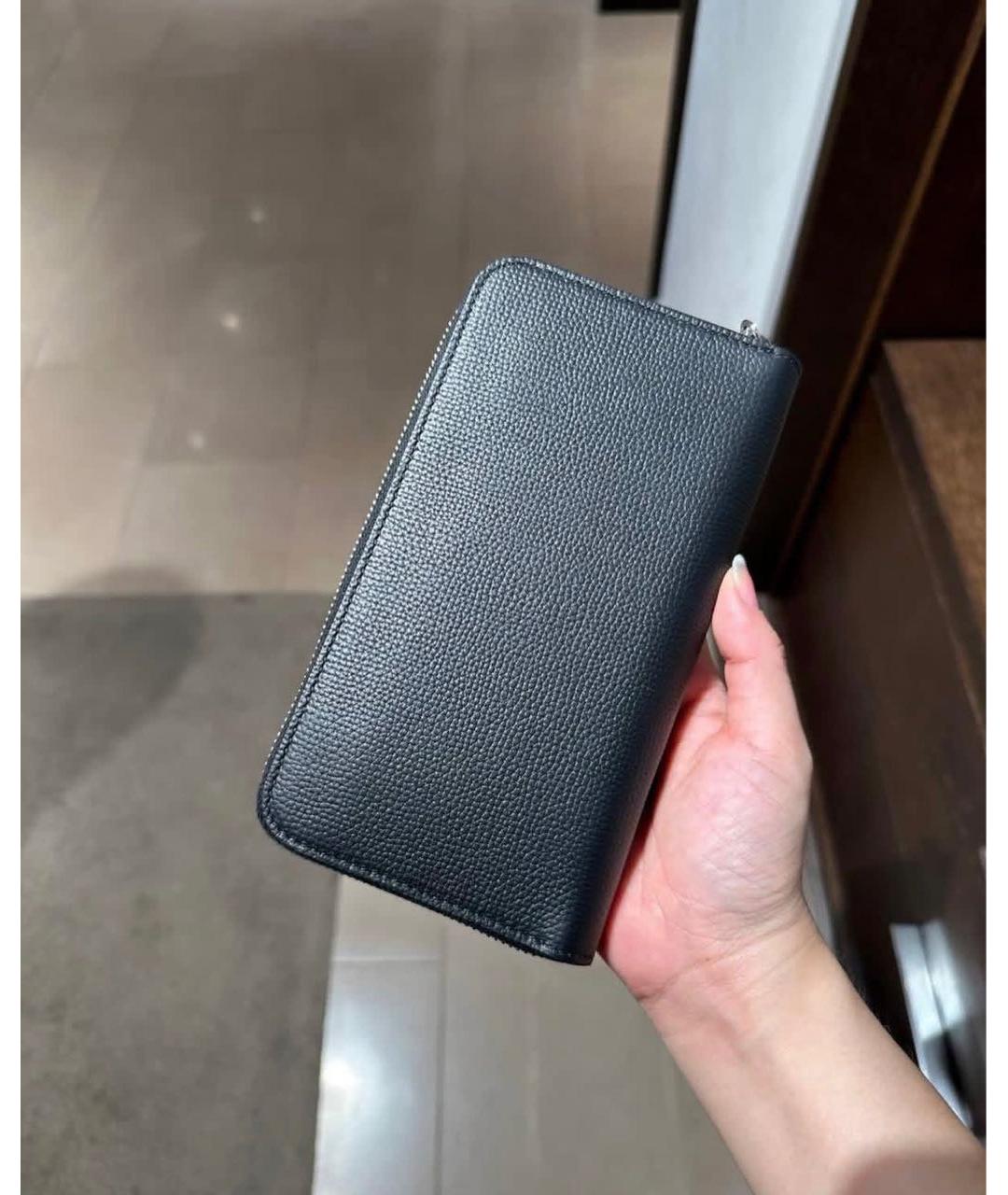 BURBERRY Черный кожаный кошелек, фото 2