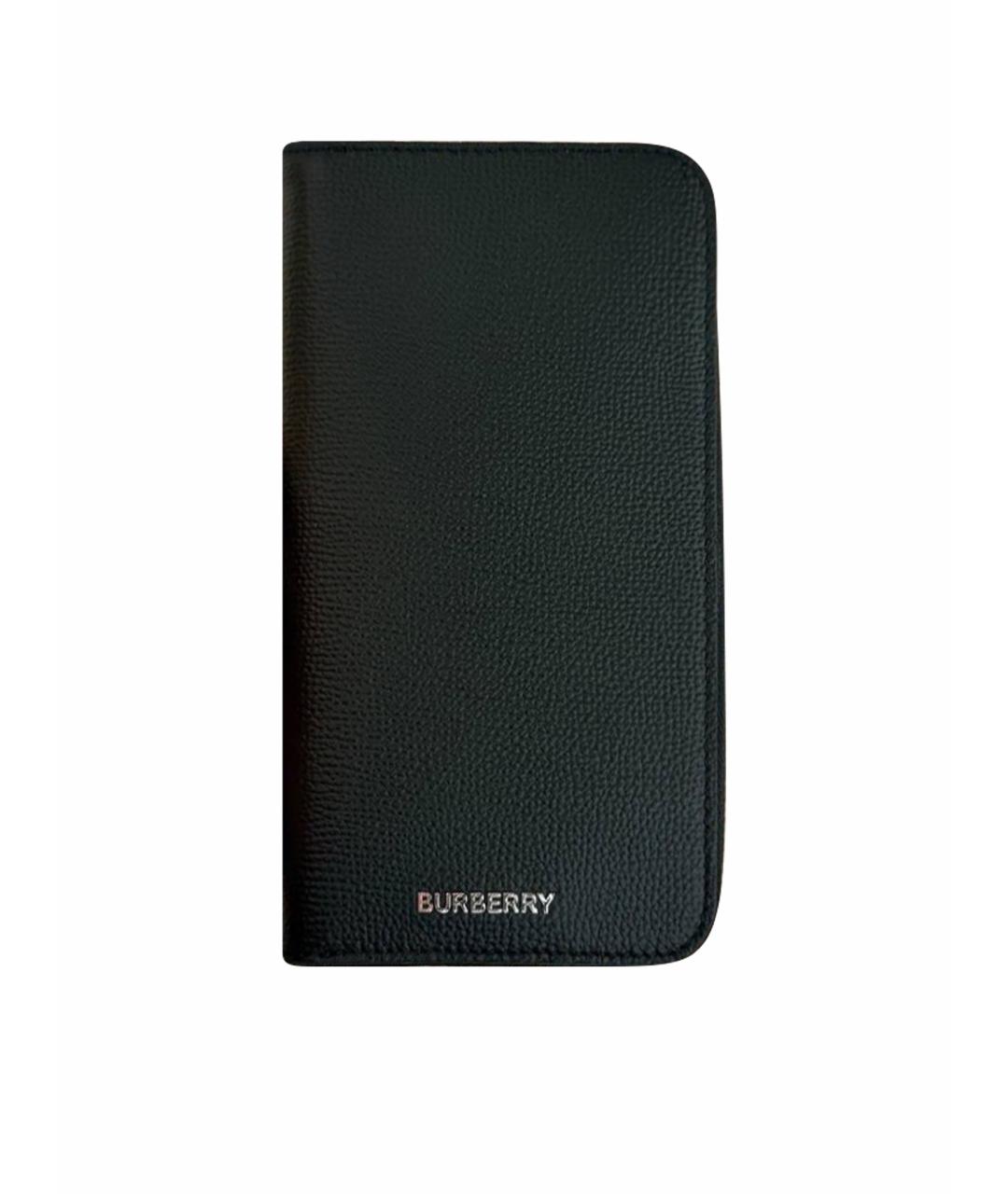 BURBERRY Черный кожаный кошелек, фото 1