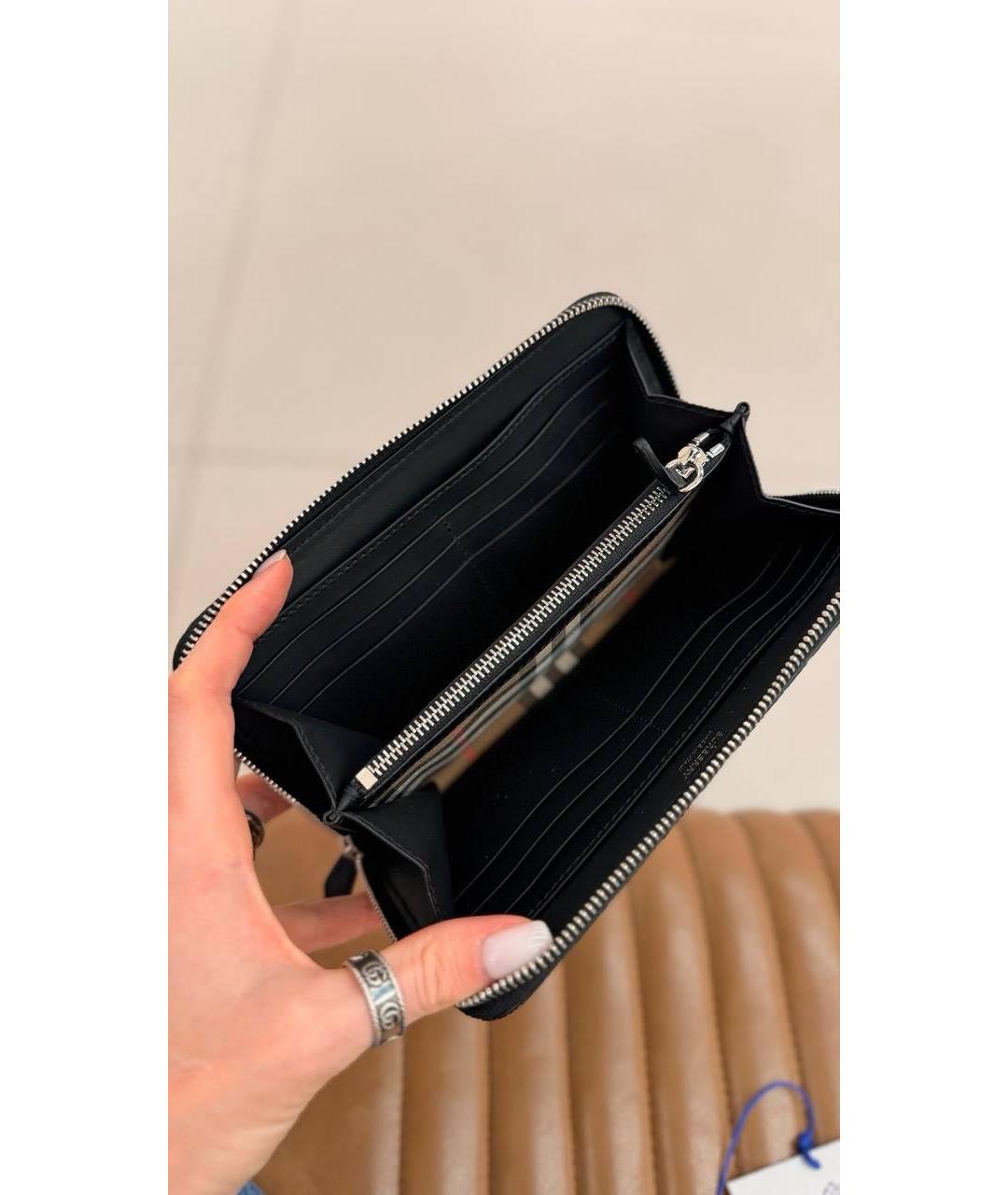 BURBERRY Черный кожаный кошелек, фото 3