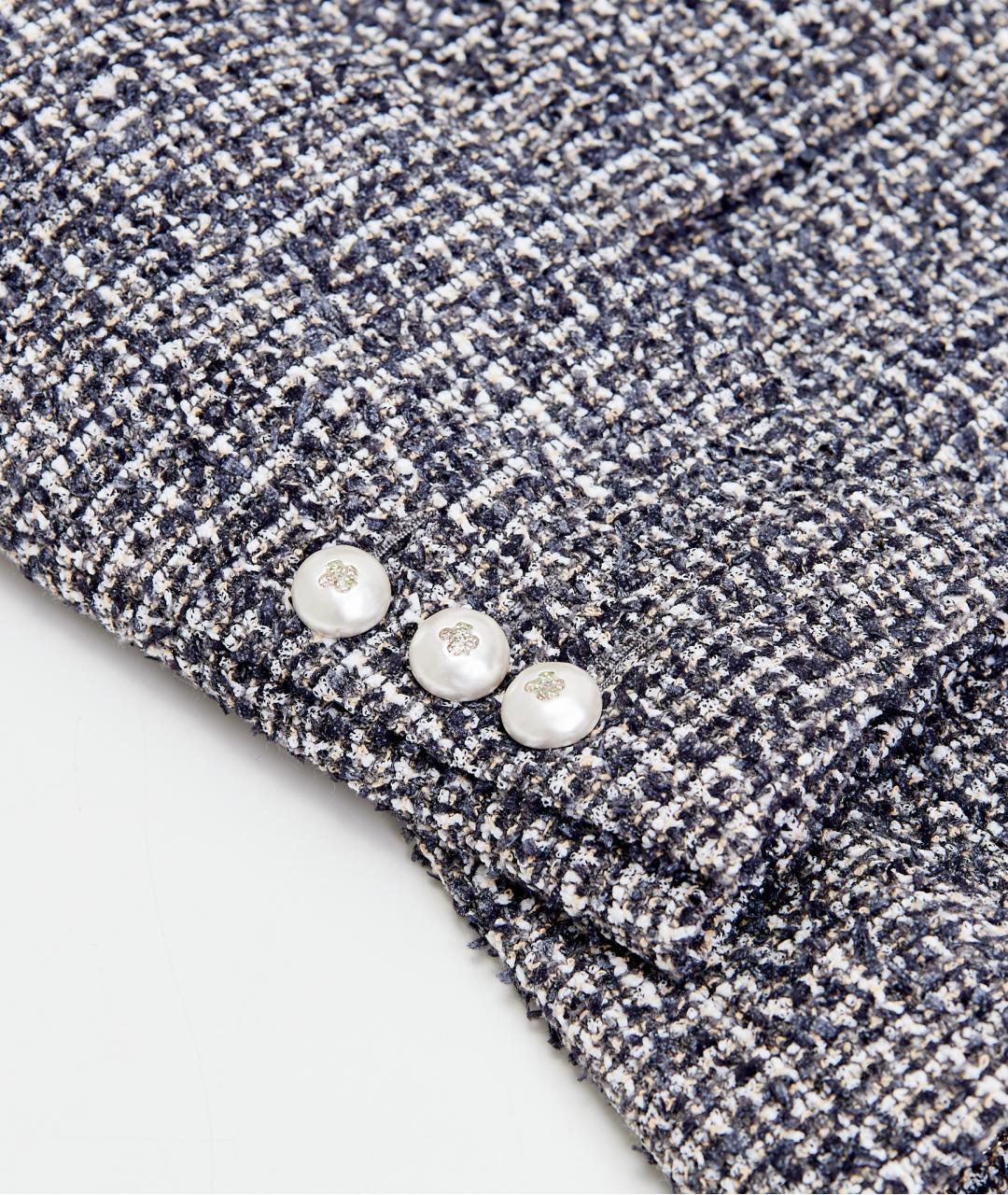 CHANEL Серый твидовый жакет/пиджак, фото 7