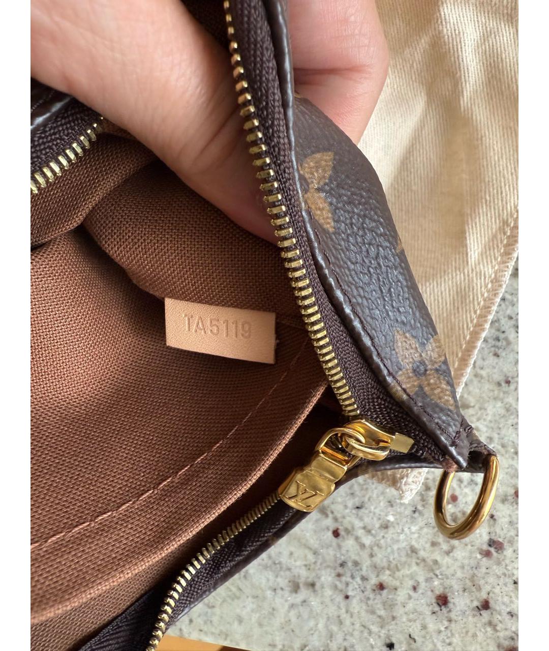 LOUIS VUITTON Коричневая кожаная сумка через плечо, фото 6